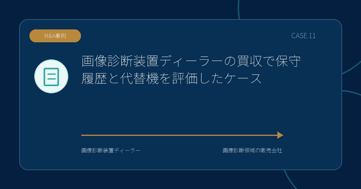 【M&A事例】画像診断装置ディーラーの買収で保守履歴と代替機を評価したケースのアイキャッチ画像