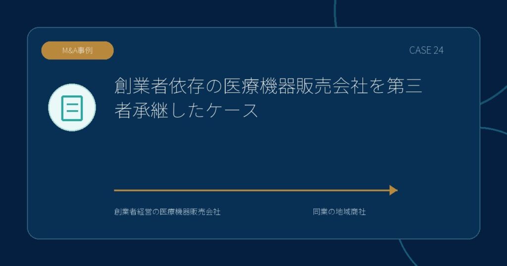【M&A事例】創業者依存の医療機器販売会社を第三者承継したケースのアイキャッチ画像
