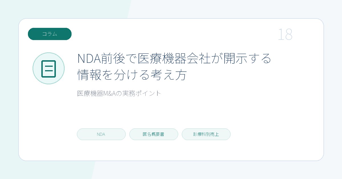 NDA前後で医療機器会社が開示する情報を分ける考え方のページ画像